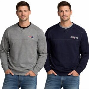 Reversible New England Patriots Men Sweater NFL Blue Gray Large Tommy Bahama